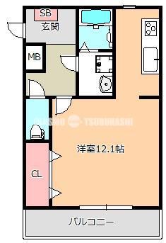 セレーノ小路(1K/1階)の間取り写真