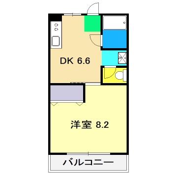 池本マンション(1DK/5階)の間取り写真