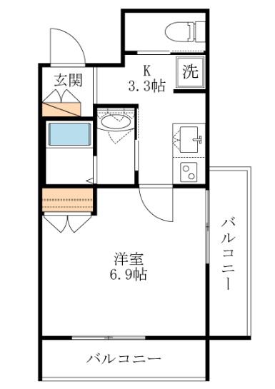 LIGAREリガーレ(1K/3階)の間取り写真