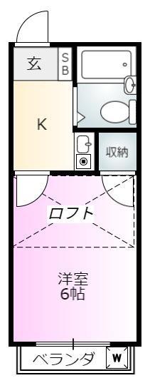 エメラルドハウス3(1K/2階)の間取り写真
