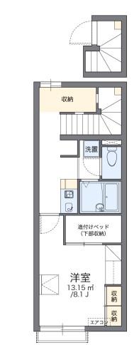レオパレス天が岡(1K/2階)の間取り写真