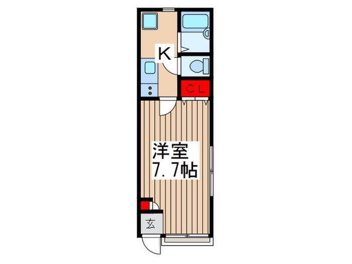 パインヒル市川(1K/1階)の間取り写真