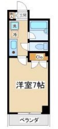 サンパラッツオ参番館(1K/8階)の間取り写真