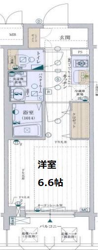 レジュールアッシュ九条(1K/7階)の間取り写真