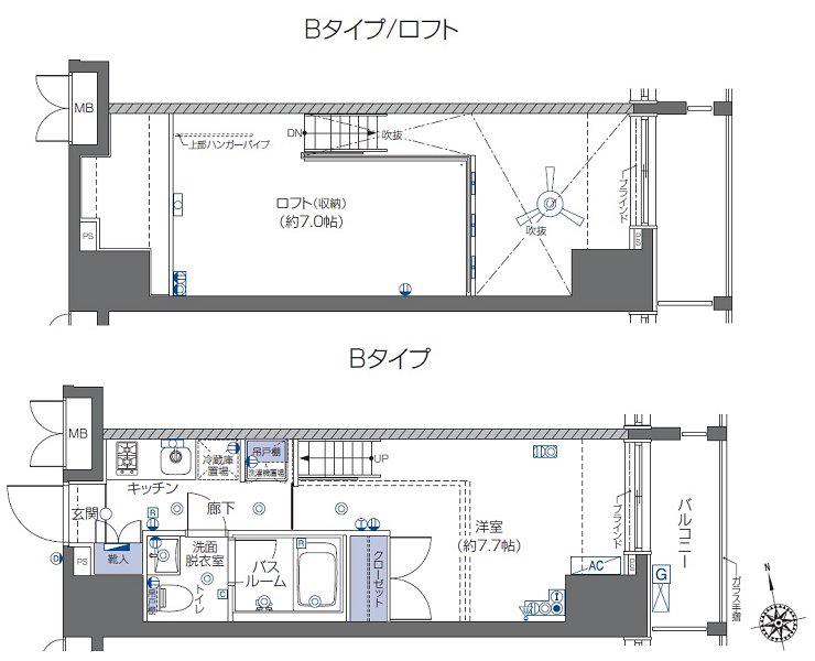 ZOOM六本木(1K/6階)の間取り写真