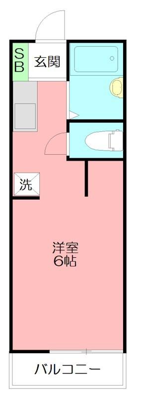 弥生町マンション(ワンルーム/2階)の間取り写真