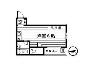 エメラルドマンションI(ワンルーム/2階)の間取り写真