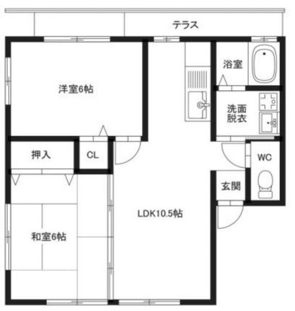 クリエイトコーポ(2LDK/1階)の間取り写真