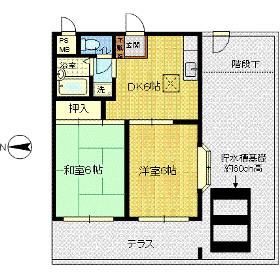 サクラハイム中原B(2DK/1階)の間取り写真