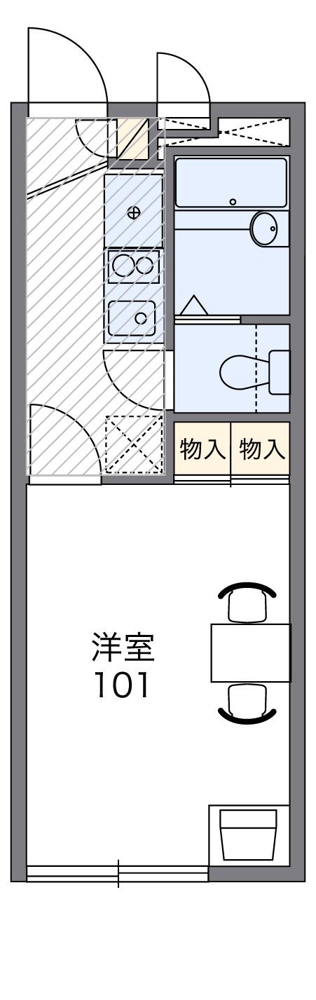 ル ボヌール(1K/2階)の間取り写真