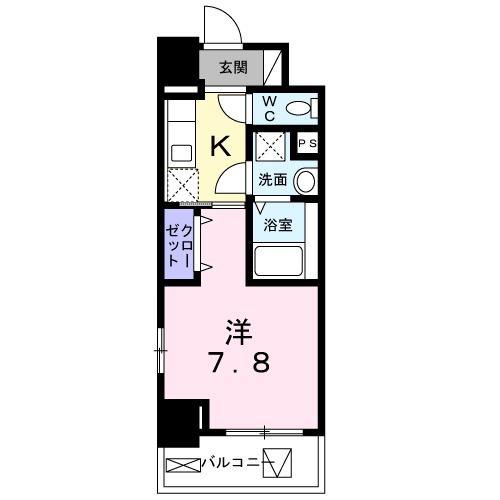 グランシャトル 高崎(1K/2階)の間取り写真