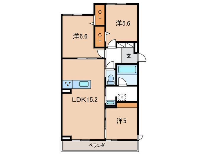 SORGENTE(3LDK/3階)の間取り写真