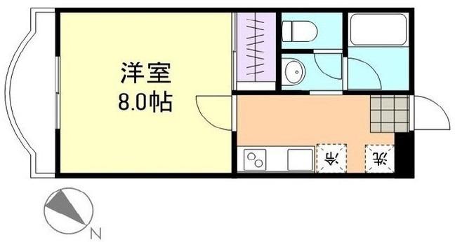 シンフォニア中央(1K/2階)の間取り写真