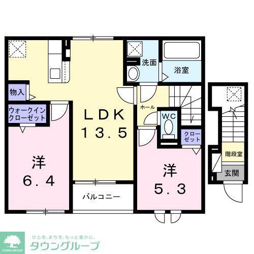 ユーステス鎌倉(2LDK/2階)の間取り写真