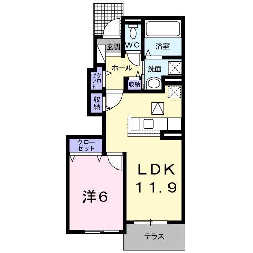 グラン・プラスIII(1LDK/1階)の間取り写真