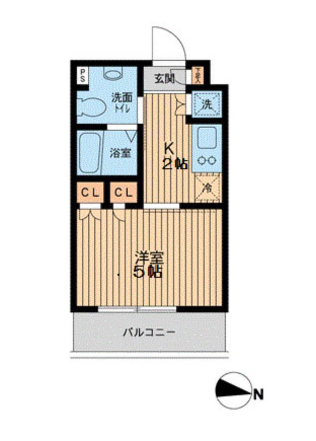 エスティメゾン武蔵小山(1K/3階)の間取り写真