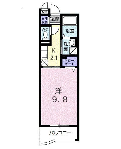 シャイン ファーム(1K/2階)の間取り写真