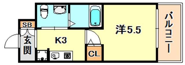 エスリード神戸ウエスト(1K/4階)の間取り写真