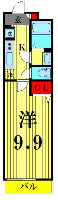 リブリ・氷川町(1K/1階)の間取り写真