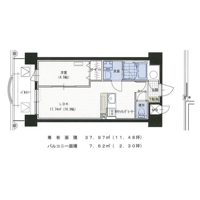 フラワーズマンション(1LDK/3階)の間取り写真