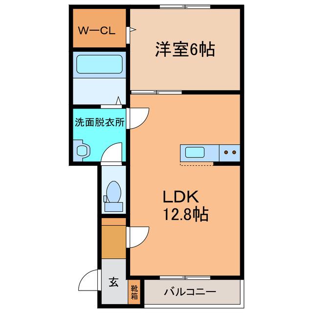 RUTILE II(1LDK/1階)の間取り写真