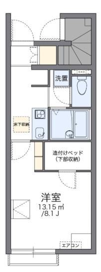 レオパレス本城第二(1K/1階)の間取り写真