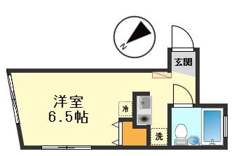 中山ハウス(ワンルーム/2階)の間取り写真