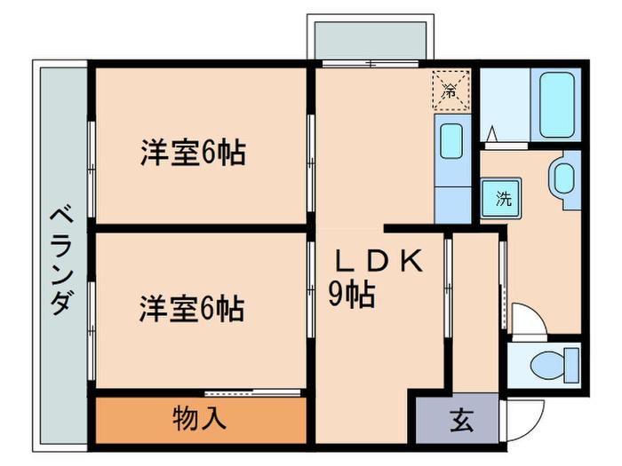 サンコーポ(2LDK/1階)の間取り写真