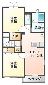 クレメント(2LDK/1階)の間取り写真
