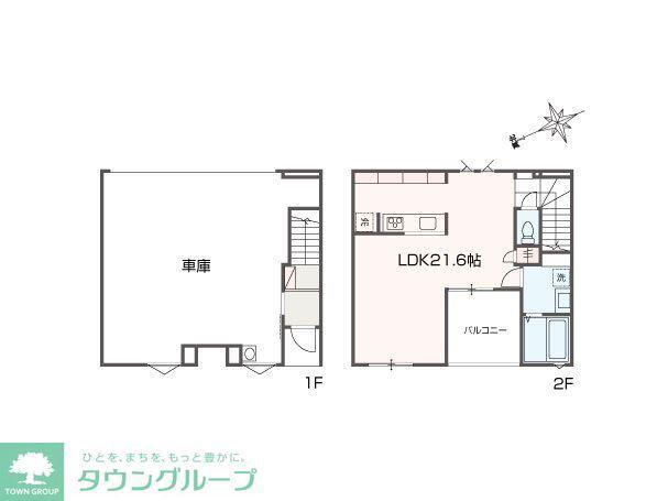 CASA GARAGE FIORIRE I(1LDK/1階)の間取り写真