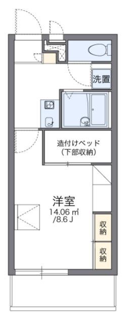 レオパレスコングラツィア石川台(1K/2階)の間取り写真