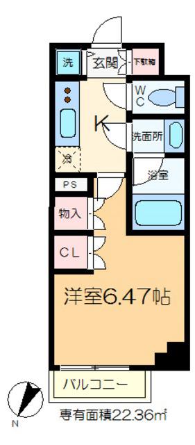 DIPS金町レジデンス(1K/4階)の間取り写真
