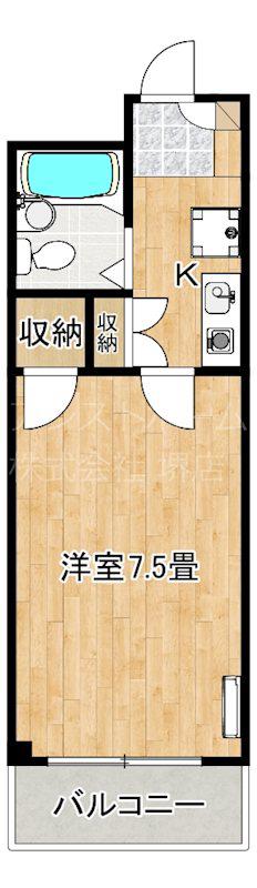ラポール向陵(1K/2階)の間取り写真
