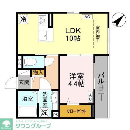 LA CHANCE和田町(1LDK/2階)の間取り写真