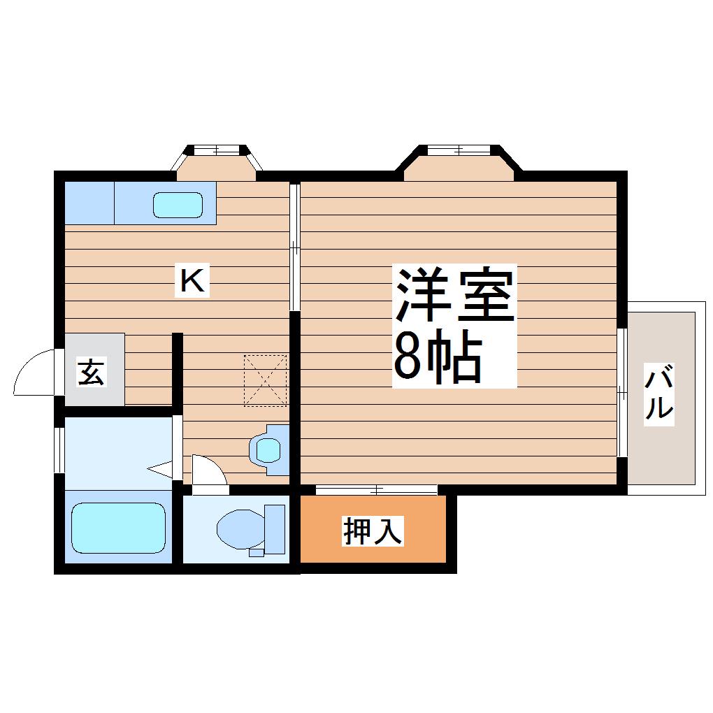 パレス中村(1K/1階)の間取り写真