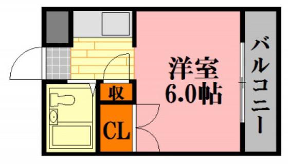グリーンハイツ落合I(ワンルーム/2階)の間取り写真
