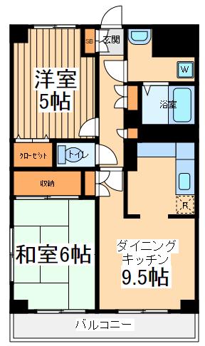 チャイルドシティ(2LDK/5階)の間取り写真