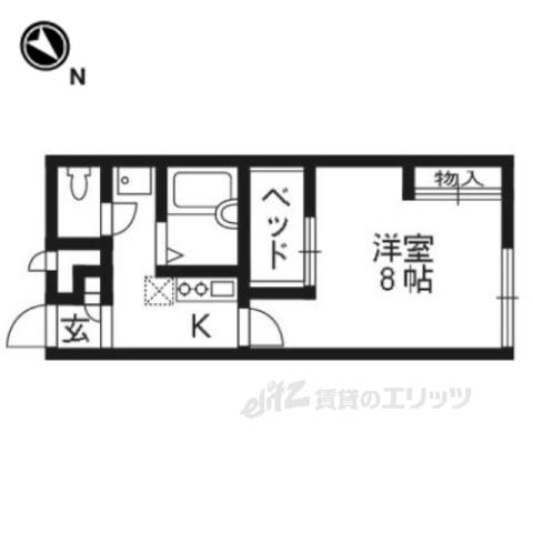 レオパレス 健(1K/1階)の間取り写真