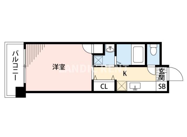 アールヴェール(1K/5階)の間取り写真