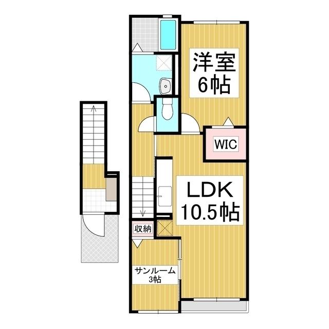 ＪＲ篠ノ井線 安茂里駅 徒歩18分 2階建 新築(1LDK/2階)の間取り写真