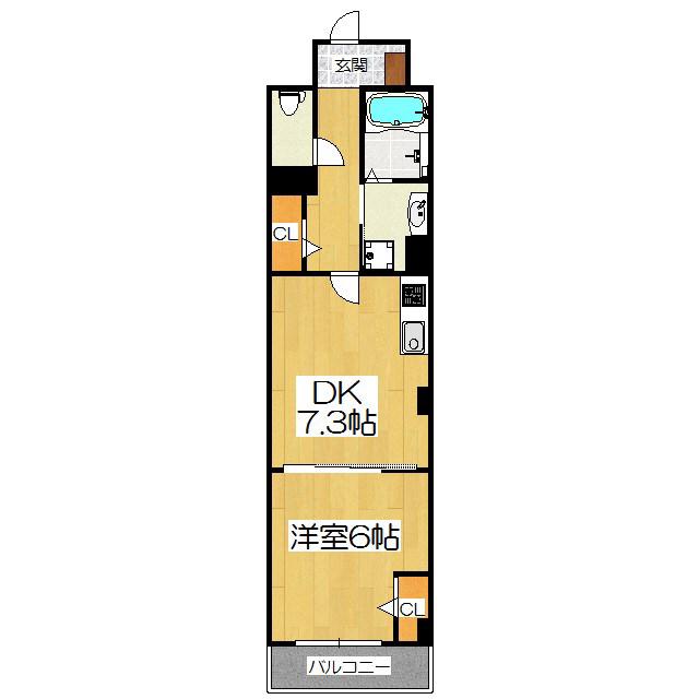 KSコート京都(1DK/4階)の間取り写真