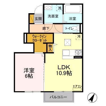 SAKURA I(1LDK/1階)の間取り写真