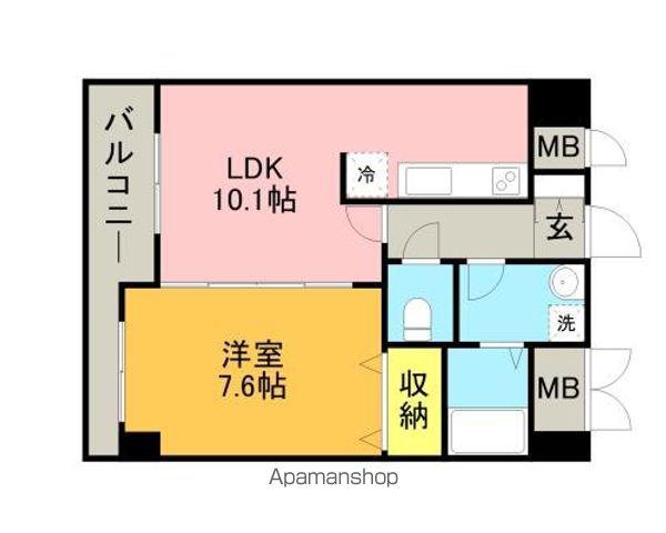 グラシア大濠(1LDK/7階)の間取り写真