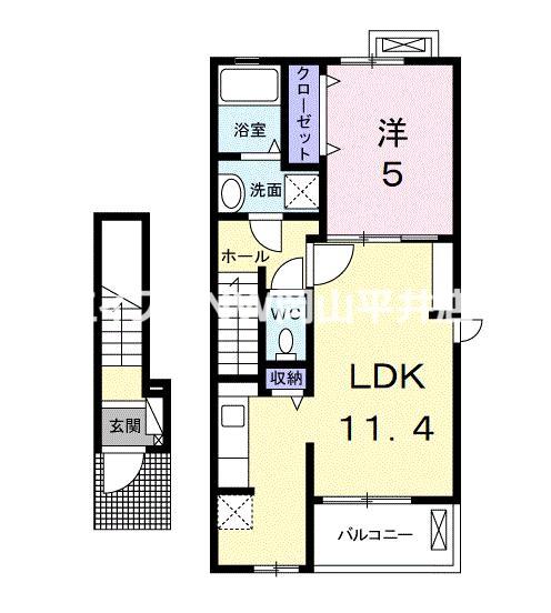 ビオーラ エイト(1LDK/2階)の間取り写真