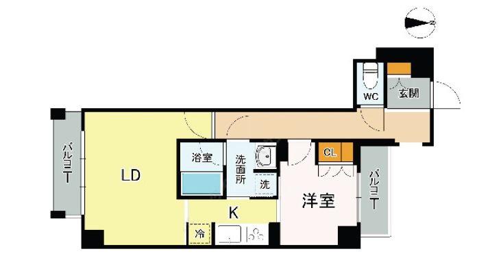アクトフォルム学芸大学(1LDK/4階)の間取り写真