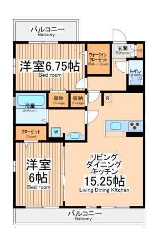 アリュール(2LDK/3階)の間取り写真