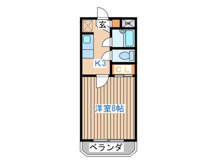 桂 参番館(1K/3階)の間取り写真