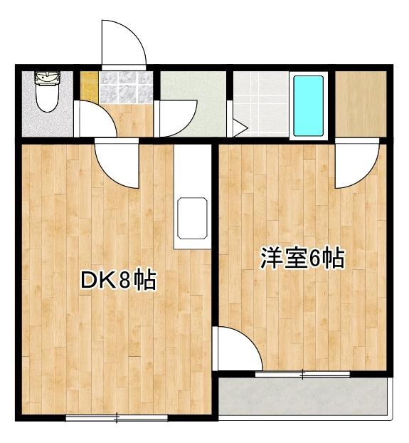 コンフォートクサカ(1DK/4階)の間取り写真