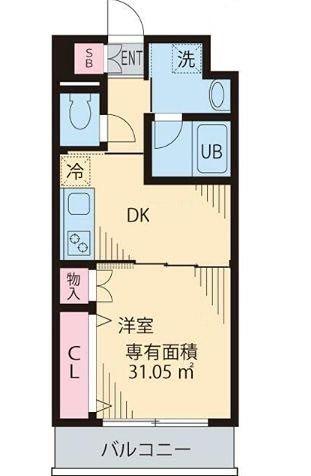 メゾンドソレイユV(1K/3階)の間取り写真
