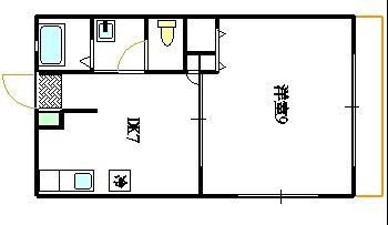 ルーミナスC棟(1DK/1階)の間取り写真